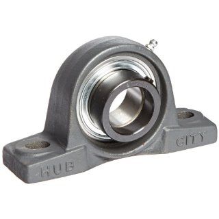 Hub City PB220URX1 7/16 Pillow Block Mounted Bearing, Normal Duty, Low Shaft Height, Relube, Eccentric Locking Collar, Narrow Inner Race, Cast Iron Housing, 1 7/16" Bore, 2.14" Length Through Bore, 1.811" Base To Height Industrial & Sci