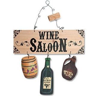 Wine Saloon Wood Cut out Sign   Wine Barrel, Bottle of Wine and Jug of Wine   Dinnerware