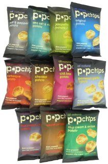 Popchips 11 Flavor Variety Pack, 0.8 Ounce Single Serve Bags (Pack of 24)  Potato Chips And Crisps  Grocery & Gourmet Food