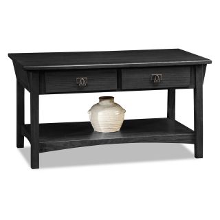 Leick Mission Rectangle Slate Black Wood Coffee Table with Two Storage Drawers   Coffee Tables