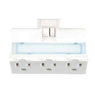 GE 14442 GE 3 outlet Grounded Swivel Tap With El Night Light Electronics