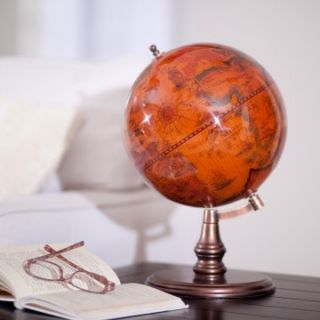 Old World Red 10 Inch Globe Single Stand   Globes