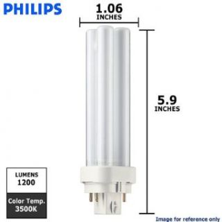 Philips Lighting 38318 2   PL C 18W/835/2P/ALTO   18 Watt CFL Light Bulb   Compact Fluorescent   2 Pin G24d 2 Base   3500K      