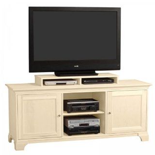 Jake 70 Inch Wide Solid Door Flat Screen Television Console with Shelf by Stacks And Stacks (Ivory) (34.75"H x 70.25"W x 17"D)   Television Stands