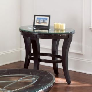 Steve Silver Cayman Oval Marble and Glass Top End Table   End Tables