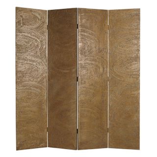 Screen Gems 4 Panel Muse Room Divider in Golden Sand Finish   63W x 72H in.   Room Dividers