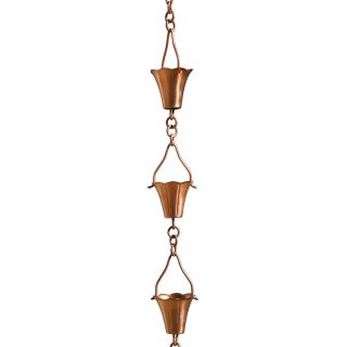 Patina Products Copper Fluted Cup Rain Chain   Rain Chains