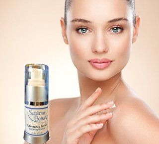 "Hyaluronic Serum  Deep Hydration" from Sublime Beauty. Best Anti Aging and hydrating product for dewy, vibrant skin. Includes aloe and the antioxidant beta carotene. Reduce wrinkles, Enhance Collagen.  Facial Serums  Beauty