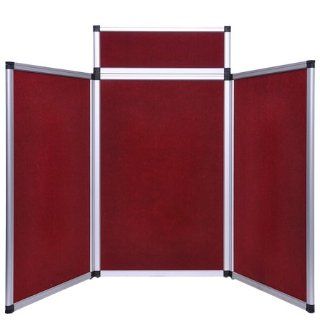 Tabletop Folding Panel Display 3 Panels with Header 6' Red Electronics