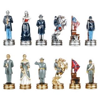 Pewter Painted Civil War Chess Set   Chess Sets