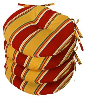 Greendale Home Fashions 15 inch Round Outdoor Bistro Seat Cushion Set of 4   Outdoor Cushions