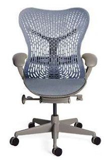 Mirra Chair   Fully Featured Blue Fog on Shadow by Herman Miller   Adjustable Home Desk Chairs