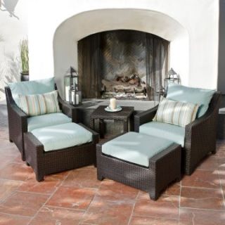 RST Outdoor Bliss 5 Piece Club Chair and Ottoman Set   Conversation Patio Sets