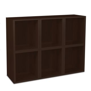 Way Basics Modular 6 Cube Tall Bookcase   Espresso   Bookcases
