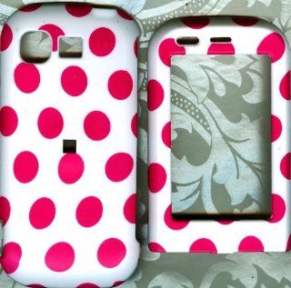 White pink dot rubberized LG 840 spyder II spyder 2 hard case phone cover Cell Phones & Accessories