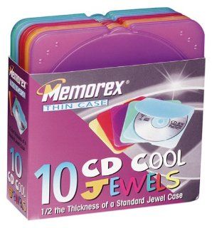 Memorex CDRom Jewel Cases coolcolors Slim design (10 Pack) (Discontinued by Manufacturer) Electronics