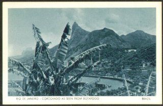 Corcovado view to Botafogo Rio de Janiero postcard 30s Entertainment Collectibles