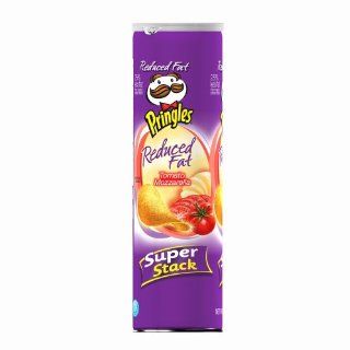 Pringles Potato Crisps Super Stack, Reduced Fat Tomato Mozzarela, 6 Ounce Tubes (Pack of 14)  Potato Chips  Grocery & Gourmet Food