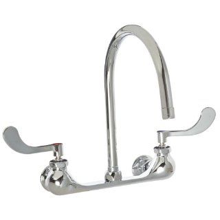 Zurn Z842C4 XL Sink Faucet With 8" Gooseneck And 4" Wrist Blade Handles. Touch On Bathroom Sink Faucets