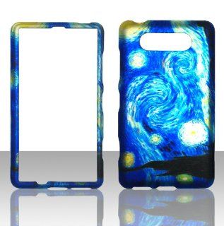 2D Blue Design Nokia Lumia 820 AT&T Case Cover Hard Phone Case Snap on Cover Rubberized Touch Protector Faceplates Cell Phones & Accessories