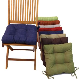 Blazing Needles Square Outdoor 16 in. Chair Cushions with Ties   Set of 4   Outdoor Cushions