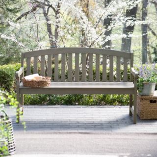 Coral Coast Curved Back 5 ft. Outdoor Wood Garden Bench   Driftwood   Outdoor Benches