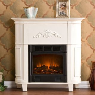 Southern Enterprises Mayfair Ivory Petite Electric Fireplace   Electric Fireplaces