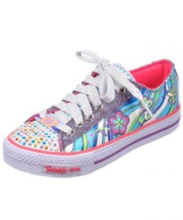 Skechers Girls' Twinkle Toes Shuffles Sweetie Times, White/Multi, US 10.5 M Footwear Shoes