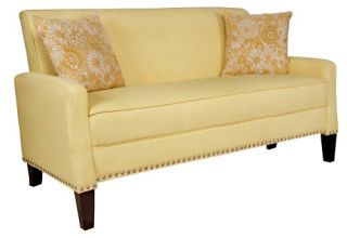 angeloHOME Sutton Sofa in Washed Buttercream Yellow   Sofas