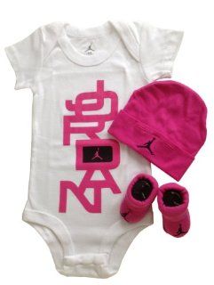 Nike Jordan Baby Bodysuit, Booties and Cap Layette Set with Cellphone Anti dust Plug Clothing