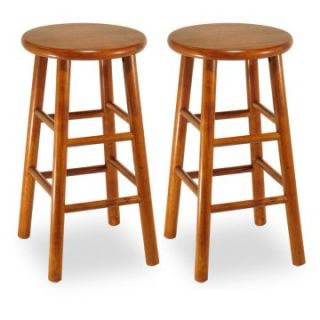 Winsome Wood 24 Inch Commander Beveled Seat Counter Stool   Set of 2   Bar Stools