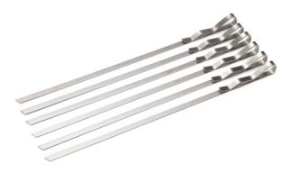 Bull Signature Stainless Steel Skewers   Set of 6   Grill Accessories