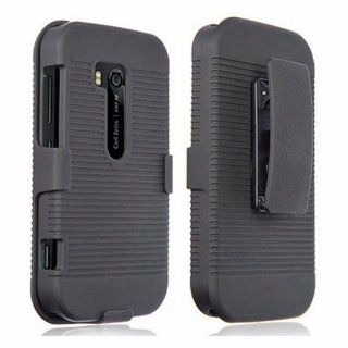 DECORO DHCNK822 Premium Rubberized Ribbed Shell Holster Combo with Kickstand for Nokia Lumia 822   1 Pack   Retail Packaging   Black Cell Phones & Accessories