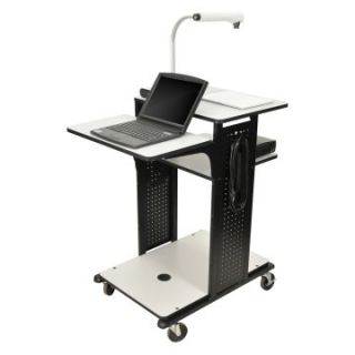 Luxor Adjustable Height 4 Shelf Laptop Presentation Station   Gray   Computer Carts