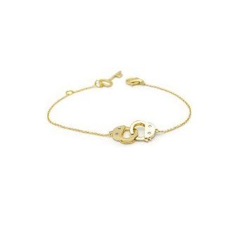 apop nyc Gold Vermeil Handcuff Bracelet with Key Charm 7 inch [Jewelry] (gold plated silver) Jewelry
