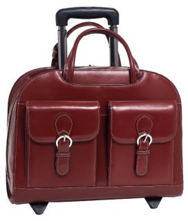 McKlein USA Davis Wheeled Ladies Laptop Case   Red   Briefcases & Attaches