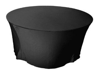 60" Spandex 5 feet Round Fitted Stretchable Tablecloth   Black  