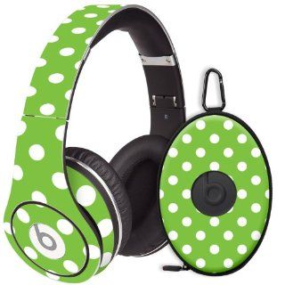 White Polka Dot on Lime Decal Skin for Beats Studio Headphones & Carrying Case by Dr. Dre Electronics
