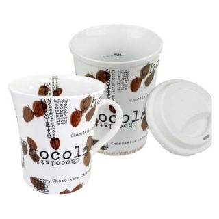 Konitz Coffee to Stay and Coffee to Go Chocolate Mugs   Set of 2   Coffee Mugs