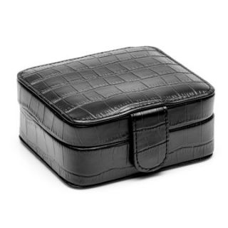 Black Croc Compartment Travel Case   Womens Jewelry Boxes