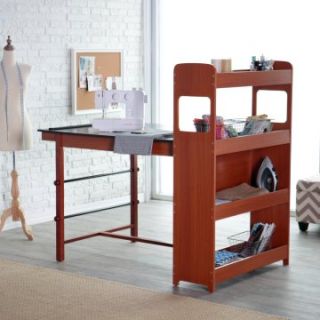 Beldin Craft Table   Walnut / Black   Sewing Furniture