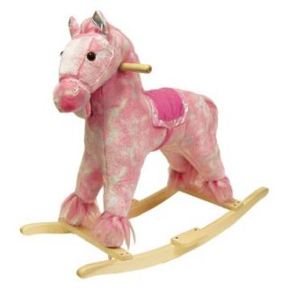 Happy Trails Pink Plush Rocking Pony with Sound   Rocking Toys