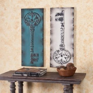 Antique Key Decorative Wall Panels   12.5W x 31.25H in. each   Set of 2   Wall Sculptures and Panels