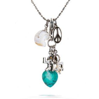 Amaro Jewelry, Necklace   Mazal Luck Amulet in Turquoise Silver and White   3C849SOSA Chain Necklaces Jewelry