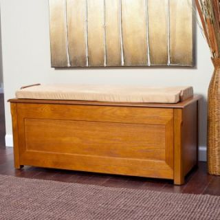 Cedar Chest Mission Bench with Cushion   Oak   Indoor Benches