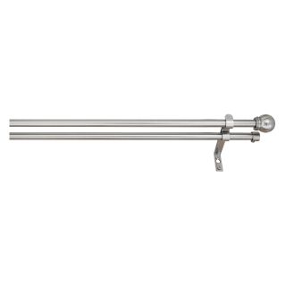 Versailles 0.625 in. Double Curtain Rod Telescopic with Ball Finial   Curtain Rods and Hardware