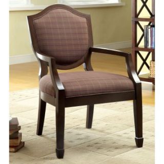 Furniture of America Paula Padded Fabric Accent Chair   Dark Walnut   Accent Chairs
