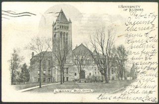 Library Building U Illinois Champaign postcard 1904 Entertainment Collectibles