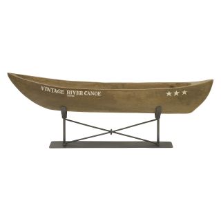 IMAX 10.75H in. Vintage River Canoe   Sculptures & Figurines