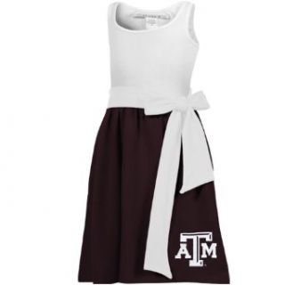 NCAA Texas A&M Aggies Toddler Babydoll Bowtie Dress   White/Maroon (2T)  Infant And Toddler Sports Fan Apparel  Sports & Outdoors